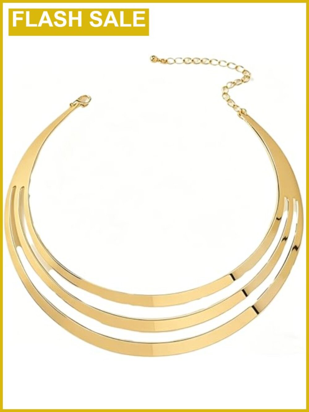 Chunky Gold Tone Choker Necklace Statement Ethnic Egyptian Jewelry Women Men